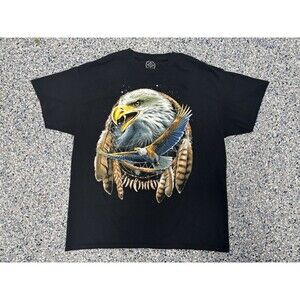 DOM Brand T-shirt Features A Graphic Design of A Bald Eagle Size X-Large